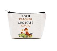 VZXMKA Gifts for Teachers Women - Teacher Appreciation Gifts,Christmas End of Year Birthday Valentines Retirement Foxes Gift for Women,Animal Lover Gift,Makeup Bags,Teachers Stocking Stuffers