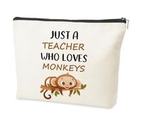 VZXMKA Gifts for Teachers Women - Teacher Appreciation Gifts,Christmas End of Year Birthday Valentines Retirement Monkeys Gift for Women,Animal Lover Gift,Makeup Bags,Teachers Stocking Stuffers