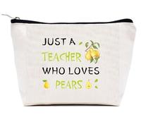 VZXMKA Gifts for Teachers Women - Teacher Appreciation Gifts,Christmas End of Year Birthday Valentines Retirement Pear Gift for Women,Fruit Gift,Makeup Bags,Thank You Teachers Stocking Stuffers