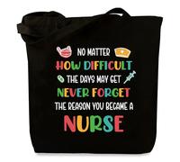 VZXMKA Nurse Gifts for Women - Nurse Christmas Gift Ideas Nurses Week Gifts Graduation Presents for Nurses Practitioner Retirement Appreciation Gift Valentine Day Birthday Presents Black Canvas Bag