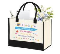 VZXMKA Teacher Gifts for Women - Teacher Christmas Appreciation Gifts,End of Year Teachers Graduation Thank You Retirement Birthday Personalized Cool Summer Valentines Day Ideas Beach Bag,Tote Bag