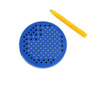 VZZCGJVT Montessori magnetic steel ball diy drawing board,Rewritable- Includes Magnet Board, Attached Stylus Pen, 20 Double-Sided Ideas Cards,Blue,Circle