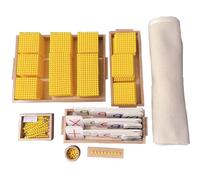 VZZCGJVT Montessori Mathematics Teaching Aid Beading Game, Decimal Banking Game Set with Mat for Early Education, Yellow,Bank game