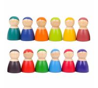 VZZCGJVT Montessori Wood Peg Dolls,Pretend Play People Figures,Preschool Learning Activities,Shiny figure
