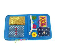 VZZCGJVT Special needs sensory blankets, busy blankets, cognitive function enhancement toys,Blue