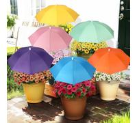 VZZNN 6 Pack Plant Umbrellas for Outdoor Plants, Garden Umbrella Shade for Potted Plants and Garden Beds, Sun Shade Cover to Defend Plants From Blazing Sun