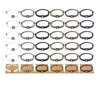 VZZNN Bulk Braided Cross Bracelet Set - 6 Colors, 5 Pcs Each - Adjustable WWJD Jesus Rope Bracelet Religious Gifts for Men & Women, Church Groups, Bible Study, Bulk Christian Wristbands, One Size