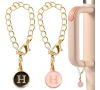 VZZNN Letter Charm Accessories for Stanley Cup 2PCS Initial Identification Name ID Personalized Handle Charm for Stanley Tumbler, metal letter