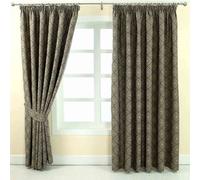 Homescapes Jacquard Curtain Abstract Aztec Design Fully Lined In Grey Grey 117cm width x 137cm drop