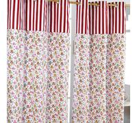 Owls Printed Ready Made Eyelet Curtain Pair - Orange / 137cm