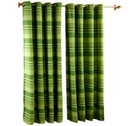 (W 137cm x Drop 137cm, Green) Cotton Morocco Striped Curtains