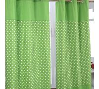 Cotton Stars Green Ready Made Eyelet Curtain Pair Homescapes Green 140cm width x 183cm drop