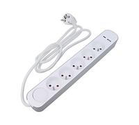 W-30003 extension cable 3x1mm² Schuko sockets: 7 PVC white 1.5m 16A PLASTROL