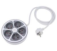 W-30012 extension cable 3x1.5mm² Schuko sockets: 5 PVC white 2m 16A PLASTROL