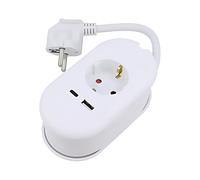 W-30017 extension cable 3 x 1.5 mm² Schuko sockets: 3 PVC white 1.5 m PLASTROL