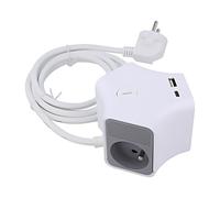 W-30019 extension cable 3x1.5mm² Schuko sockets: 5 PVC white 2m 16A PLASTROL