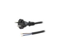 W-97195 cable CEE 7/17 (C) plug, cable 4.5 m black rubber 2 x 1.5 mm² PLASTROL