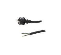 W-97217 cable SCHUKO plug, CEE 7/7 (E/F) plug, cable 2 m black PLASTROL