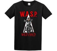 W.A.S.P. Wild Men Heavy Metal Band Wasp Twisted Sister T-Shirt Graphic Tee for Men Shirt Black M