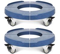 W B D WEIBIDA Round Dolly Cart Heavy Duty, Adjustable 15-19 Inch Trash Can Dolly with Wheels Multi Functional Plastic Barrel Dolly Holds up to 440lbs, 2 Pack