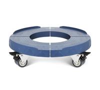 W B D WEIBIDA Round Dolly with Wheels, Heavy Duty 440lbs Capacity, Adjustable 15-19 Inch Trash Can Dolly with 4 Locking Swivel Wheels, Blue