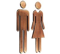 W.C. Door Sign,Toilet Sign,2Pcs/Set ABS Bathroom Sign,Adhesive Backed Men's Women's Toilet Symbol