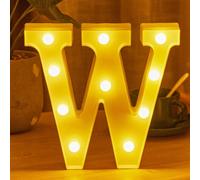 (W) Christmas Ornament Novelty Decorations LED Letter Lights Sign Light Up For Home Party Decoration Light Up Letters Alphabet Letter Sign Battery Powered