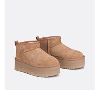 W Classic Ultra Mini Platform Ankle Boots in Suede hazel