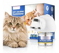 W-Direct Cat Calming Pheromone Plug In Diffuser Kit 2 in 1 Set - 30 Day Refill 48ml - Stress Relief for Cats, Multi Cat Homes, Scratching & Spraying Control