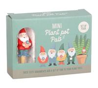 W-Direct Mini Gnome Plant Pot Pals Set of 4 - Happy Garden Ornaments with Stakes - Fairy Garden & Planter Decorations