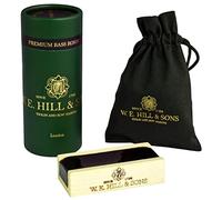 W. E. Hill & Sons Premium Dark/Medium Hard Double Bass Rosin - For Advanced and Profesional Players - With Presentation Case, Drawstring Storage Bag and Maple Holder.