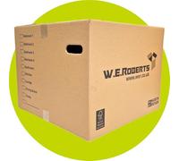 W.E. Roberts 10 Strong Extra Large Cardboard moving Boxes. Packing boxes for moving house with Printed Room List and Carry Handles 52cm x 52cm x 40cm cardboard Boxes