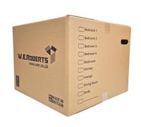 W.E. Roberts 20 Strong Extra Large Cardboard moving Boxes. Packing boxes for moving house with Printed Room List and Carry Handles 52cm x 52cm x 40cm cardboard Boxes