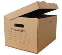 W.E. Roberts A4 Cardboard Archive Filing Boxes Cardboard Storage Boxes with Lids - 390mm(L) x 304mm(W) x 238mm(H) File Box Document Box Home Office Storage, file boxes a4 Box (Pack of 10)