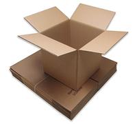 W.E. Roberts Pack of 10 Strong Cubed Packing Storage Cartons - Double Wall Corrugated Cardboard Boxes - 16” x 16” x 16"/406mm x 406mm x 406mm