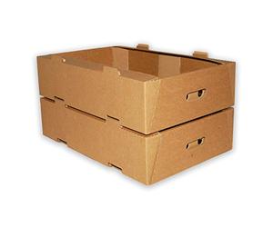 W.E. Roberts Pack of 25 Fresh Fruit and Vegetable Trays ~ Single Wall Cardboard Boxes - 22" x 15" x 5.5" /567mm (L) x 382mm (W) x 140mm (H)