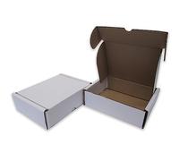 W.E. Roberts Pack of 50 Die Cut Postal Mailing Cardboard Boxes White (170 x 140 x 55mm)