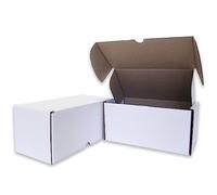 W.E. Roberts Pack of 50 Die Cut Postal Mailing Cardboard Boxes White (200 x 100 x 100mm)