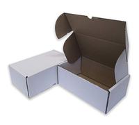 W.E. Roberts Pack of 50 Die Cut Postal Mailing Cardboard Boxes White (300 x 250 x 100mm)