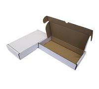 W.E. Roberts Pack of 50 Die Cut Postal Mailing Cardboard Boxes White (305 x 152 x 50mm)