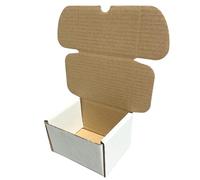 W.E. Roberts Postal Boxes White Cardboard boxes for posting small business packaging 12x10x8cm (5"x4"x3") Shipping box, Small parcel boxes, Box mailers Pack of 50