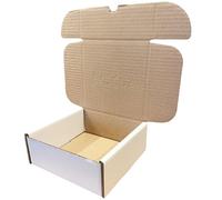 W.E. Roberts Postal Boxes White Cardboard boxes for posting small business packaging 15x15x6cm (6"x6"x2½") Shipping box, Small parcel boxes, Box mailers Pack of 10