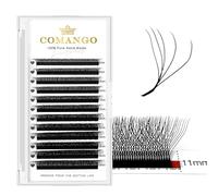 W Eyelash Extensions, 0.07mm Thickness, 5D Eyelash Fans, C/D Curl, W Shape Eyelashes, 8-15mm Mixed Shell Soft Fluffy Volume Fans for Natural Looking Individual Lashes (5D-W-0.07