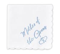 W&F GIFT Handkerchief - 12" x 12" - Something Blue for Bride on Wedding Day - Fun Gift, Mother of the Groom, 6" x 6"