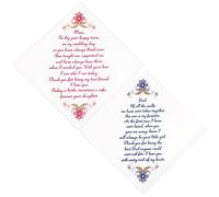 W&F GIFT Mother and Father of The Bride Gifts | Wedding Gift Handkerchief Set For Parents of The Bride from Daughter, Mom & Dad