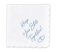 W&F GIFT Something Blue Wedding Gift Embroidered Handkerchief | Keep Your Shit Together! | Wedding Day Bride Gift