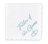 W&F GIFT Wedding Handkerchief - 12" x 12" - Something Blue for Bride on Wedding Day - Fun Wedding Gifts, Father of the Groom, 6" x 6"