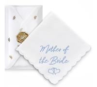 W&F GIFT Wedding Handkerchief - 12" x 12" - Something Blue for Bride on Wedding Day - Fun Wedding Gifts, Mother of the Bride, 6" x 6"
