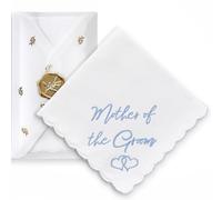 W&F GIFT Wedding Handkerchief - 12" x 12" - Something Blue for Bride on Wedding Day - Fun Wedding Gifts, Mother of the Groom, 6" x 6"