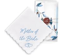 W&F GIFT Wedding Handkerchief - 12" x 12" - Something Blue for Bride on Wedding Day - Mother of the Bride Gifts, Bridal Weddings Hankie - Mom Handkerchief Weddings Gifts for Brides from Daughter - BOL